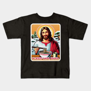 In Jesus Name Ramen Japanese Garden White Christmas Kids T-Shirt